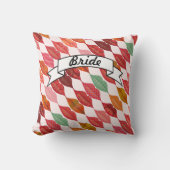 Lips Mrs. Hipster Vintag Retro Bride Kissen (Vorderseite)