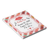 Lips Mrs. Hipster Vintag Retro Bride Notizblock (angewinkelt)