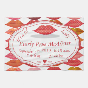 Lips Mrs. Hipster Vintage Retro Lil' Lady Handtuch