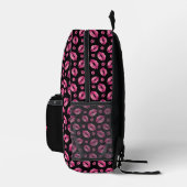 Lips Pattern Cute Pink & Black Bedruckter Rucksack (Rechts)