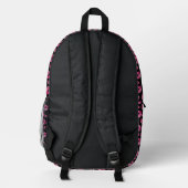 Lips Pattern Cute Pink & Black Bedruckter Rucksack (Rückseite)
