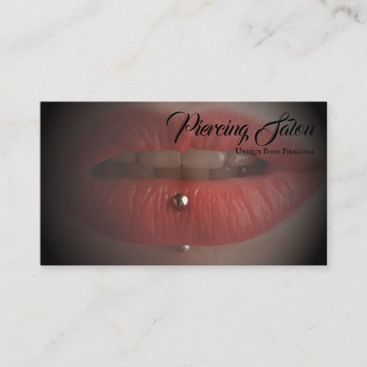 Lips Piercing Foto Visitenkarte (Vorderseite)