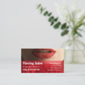 Lips Piercings Visitenkarte (Stehend Vorderseite)