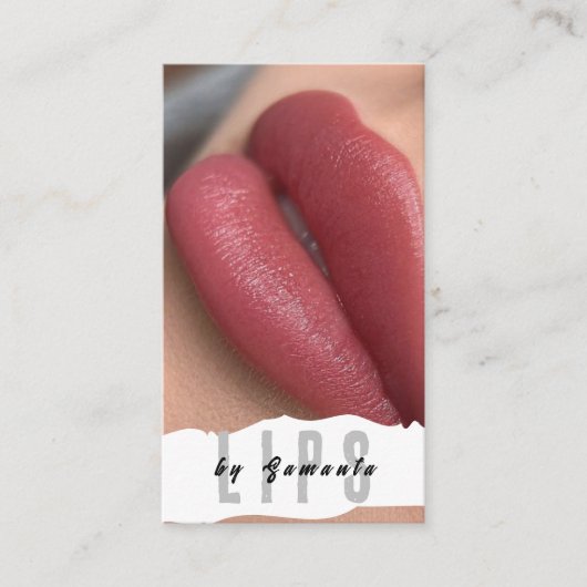 Lips PMU Microblading Henna Salon Business Card Visitenkarte (Vorderseite)