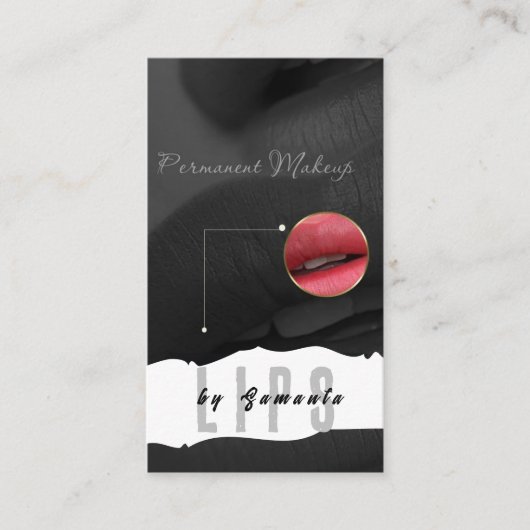 Lips PMU Microblading Henna Salon Business Card Visitenkarte (Vorderseite)