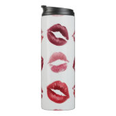 Lips Print Pattern – Chic Kiss Beauty Design Thermosbecher (Nach rechts gedreht)