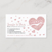 Lips Rose Gold Herzglanz Makeup Lipstick Marke Visitenkarte (Rückseite)