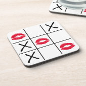 Lips Tic Tac Toe Getränkeuntersetzer (Linke Seite)