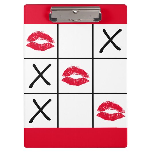 Lips Tic Tac Toe Klemmbrett (Vorderseite)