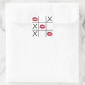 Lips Tic Tac Toe Quadratischer Aufkleber (Tasche)