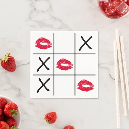 Lips Tic Tac Toe Serviette (Beispiel)