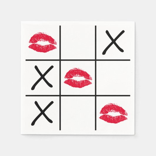 Lips Tic Tac Toe Serviette (Vorderseite)