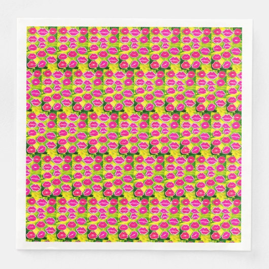 Lips und Kisses Print Paper Napkins". Serviette (Vorderseite)