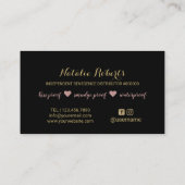 LipSense-Distributor 3D-Script-Rose Gold-Dripping Visitenkarte (Rückseite)