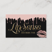 LipSense-Distributor 3D-Script-Rose Gold-Dripping Visitenkarte (Vorderseite)