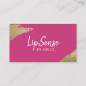 LipSense Distributor Gold Stroke Hot Pink Makeup Visitenkarte (Vorderseite)