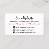 Lipsense Distributor Moderne Streifen Makeup Artis Visitenkarte (Rückseite)