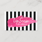 Lipsense Distributor Moderne Streifen Makeup Artis Visitenkarte (Vorderseite)