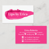 Lipsense Distributor Pink Lipstick Makeup Artist Visitenkarte (Vorne/Hinten)