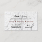 LipSense Distributor Rose Gold Lips Weißer Marmor Visitenkarte (Rückseite)