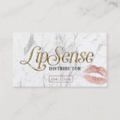 LipSense Distributor Rose Gold Lips Weißer Marmor Visitenkarte (Vorderseite)