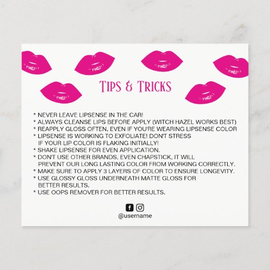 Lipsense Hot Pink Lips Anwenden Flyer (Hinten)