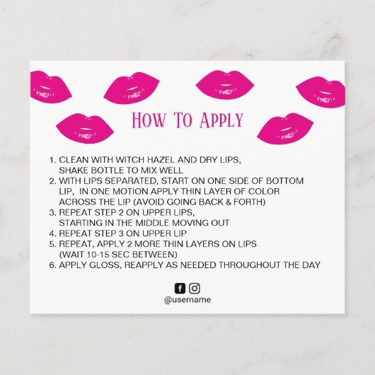 Lipsense Hot Pink Lips Anwenden Flyer (Vorne)