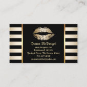 Lipsense Lipstick-Distributor Moderne Gold Lips Visitenkarte (Vorderseite)