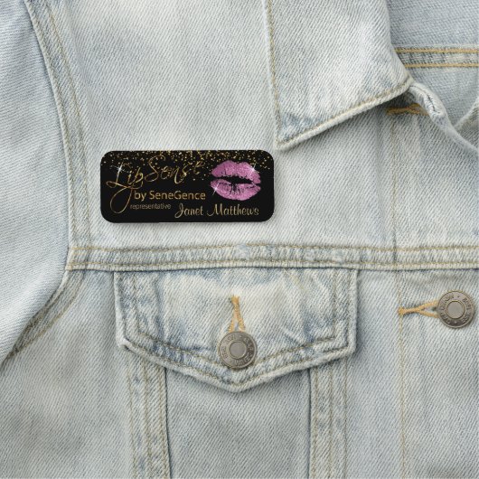 Lipsense mit rosa Lippen Namensschild (Beispiel)