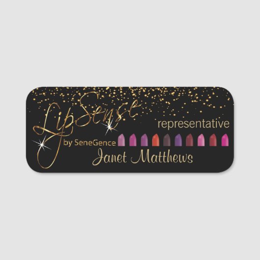 Lipsense Repräsentant mit farbigen Lipsticks Namensschild (Vorderseite)
