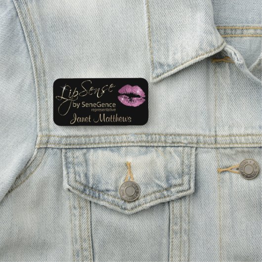 Lipsense - Rosa Lippen Namensschild (Beispiel)