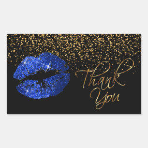 Lipsense SeneGence Danke - Blue Lips Rechteckiger Aufkleber