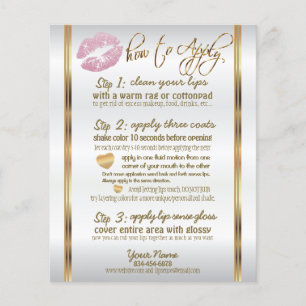 Lipsense Senegence Pink Glitter Lip Hinweise Flyer