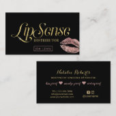 LipSense Verteiler-Rosen-Goldlippenmake-upkünstler Visitenkarte (Vorne/Hinten)