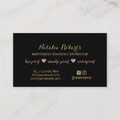 LipSense Verteiler-Rosen-Goldlippenmake-upkünstler Visitenkarte (Rückseite)