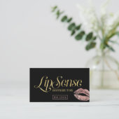 LipSense Verteiler-Rosen-Goldlippenmake-upkünstler Visitenkarte (Stehend Vorderseite)