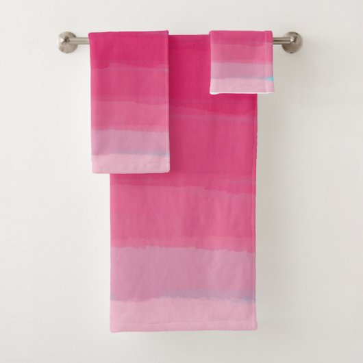 Lipstick: Abstrakte Farbtöne von Pink Badhandtuch Set (Insitu)