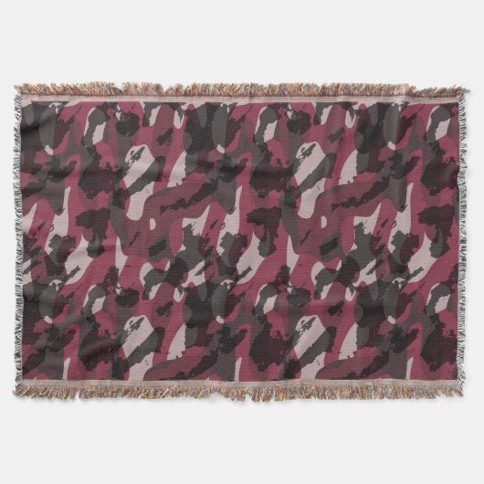 Lipstick and Dark Mauve camo abstract Decke (Vorderseite)