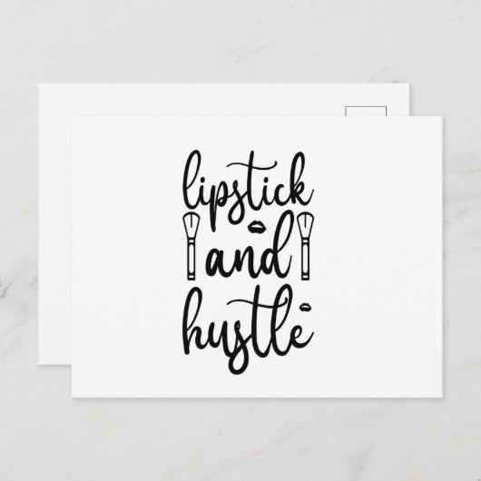 Lipstick and Hustle Postkarte (Vorne/Hinten)