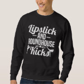 Lipstick And Roundhouse Kicks Kickboxer Workout Sweatshirt (Vorderseite)