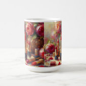 Lipstick & Blume Impressionistische Malerei Kaffeetasse (Mittel)