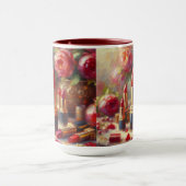 Lipstick & Blume Impressionistische Malerei Tasse (Zentrum)