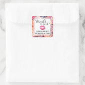 Lipstick-Distributor Blumenkuss Dankeschön-Label Quadratischer Aufkleber (Tasche)