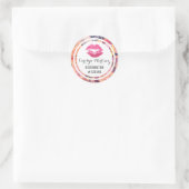 Lipstick-Distributor floral Kiss Packaging-Siegel Runder Aufkleber (Tasche)