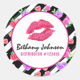 Lipstick-Distributor Glam-Rose Kiss Packaging Sieg Runder Aufkleber
