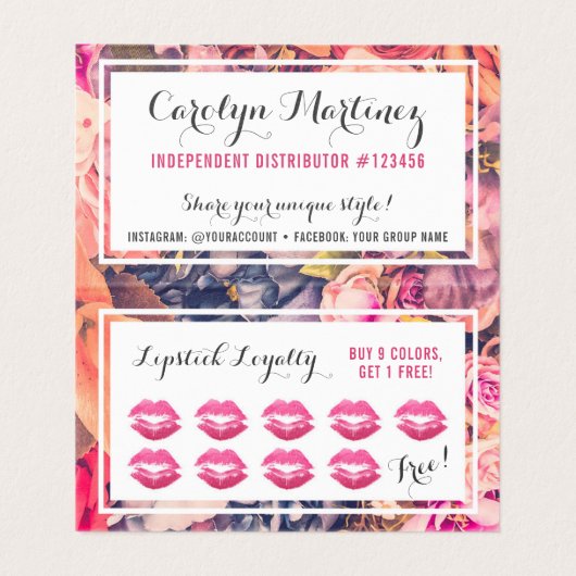 Lipstick Distributor Loyalty Briefmarke Kiss Viele (Innenseite Aufgefaltet)