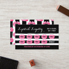 Lipstick Distributor Loyalty Punch Kiss Schlicht B Treuekarte