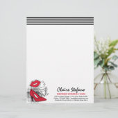 Lipstick-Distributor Moderner Glamour Beauty Kiss Briefbogen (Stehend Vorderseite)