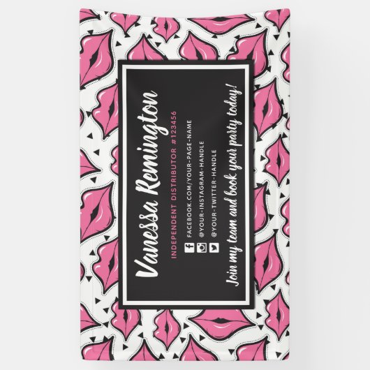 Lipstick-Distributor Pink Kiss Party / Fachmesse Banner (Vertikal)