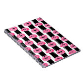 Lipstick-Distributor Pink-Lippen Küssen Schwarz St Notizblock (Rechte Seite)